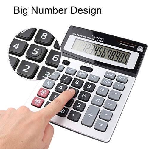 Large Electronic Calculator Counter Solar & Battery Financial Calculator x 1 6