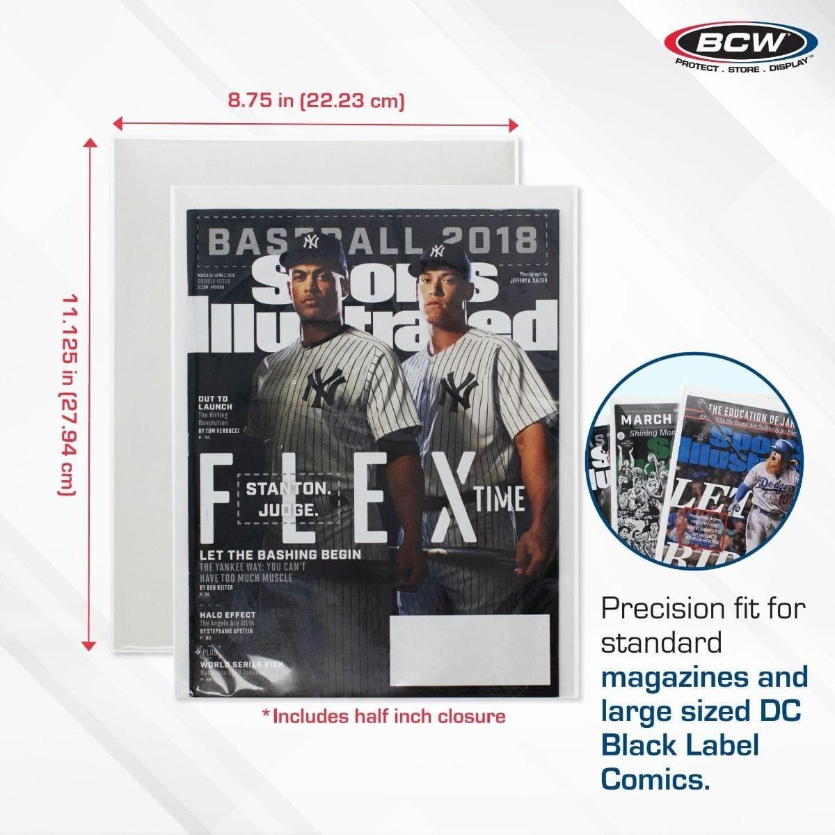 100 BCW Premade MAGAZINE Bags + Board Acid Free Long Term Storage 8 3/4 DC Black 2