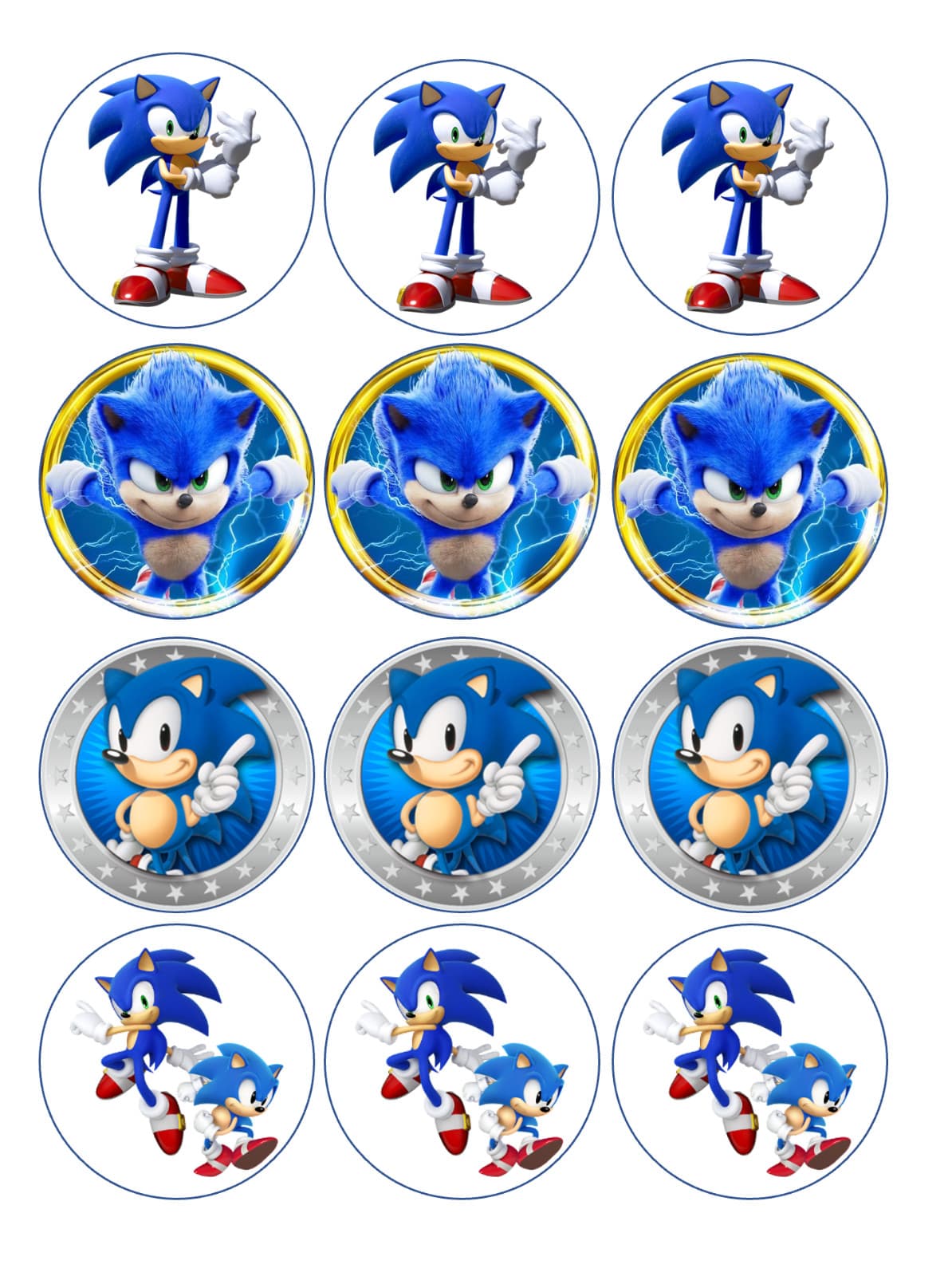 12 Sonic Hedgehog, edible paper, cupcake cookie toppers CHOOSE SIZE ❤️