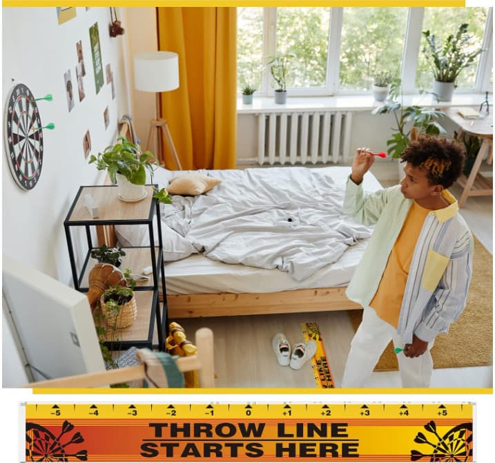 Dart Board Throw Line Floor Sticker PVC Toe Line Marker for Dart Players Game Ac 6