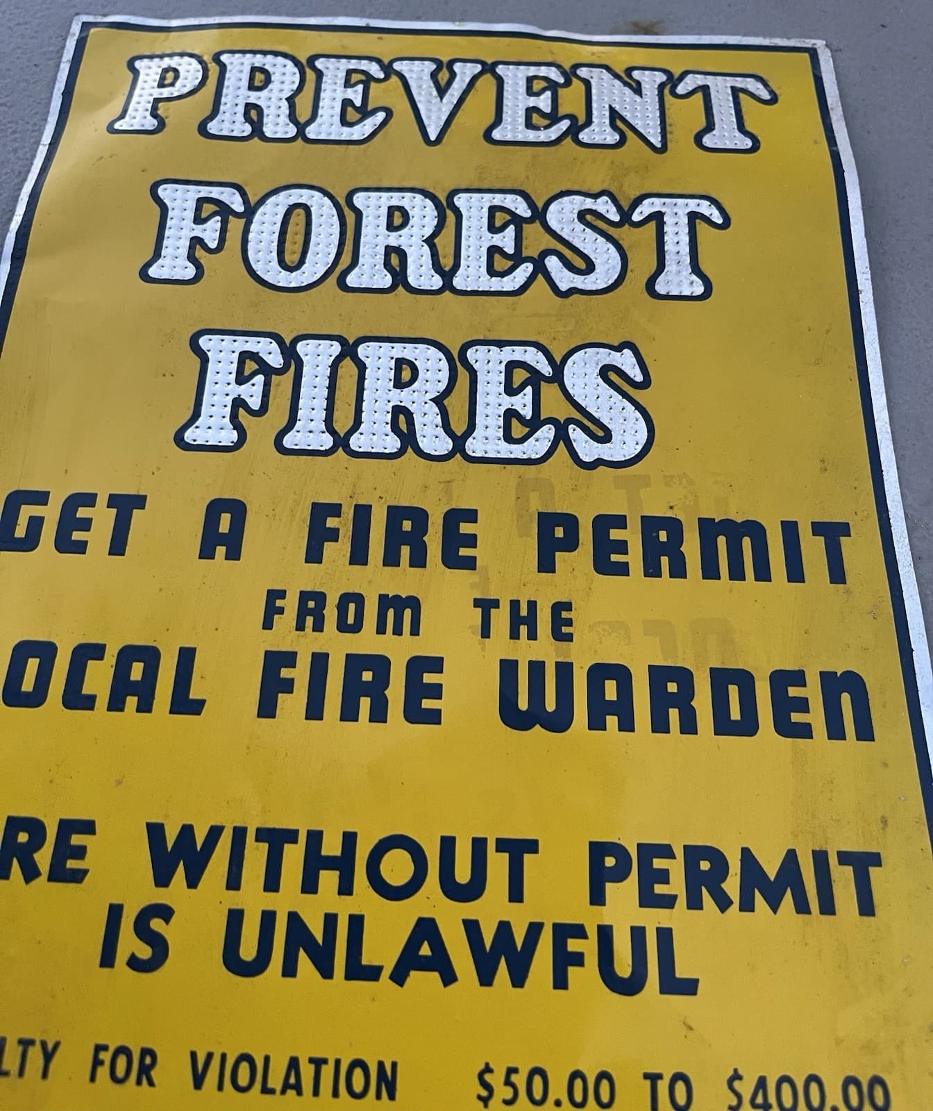 Vintage New Jersey Forest Fires Tin Sign  2