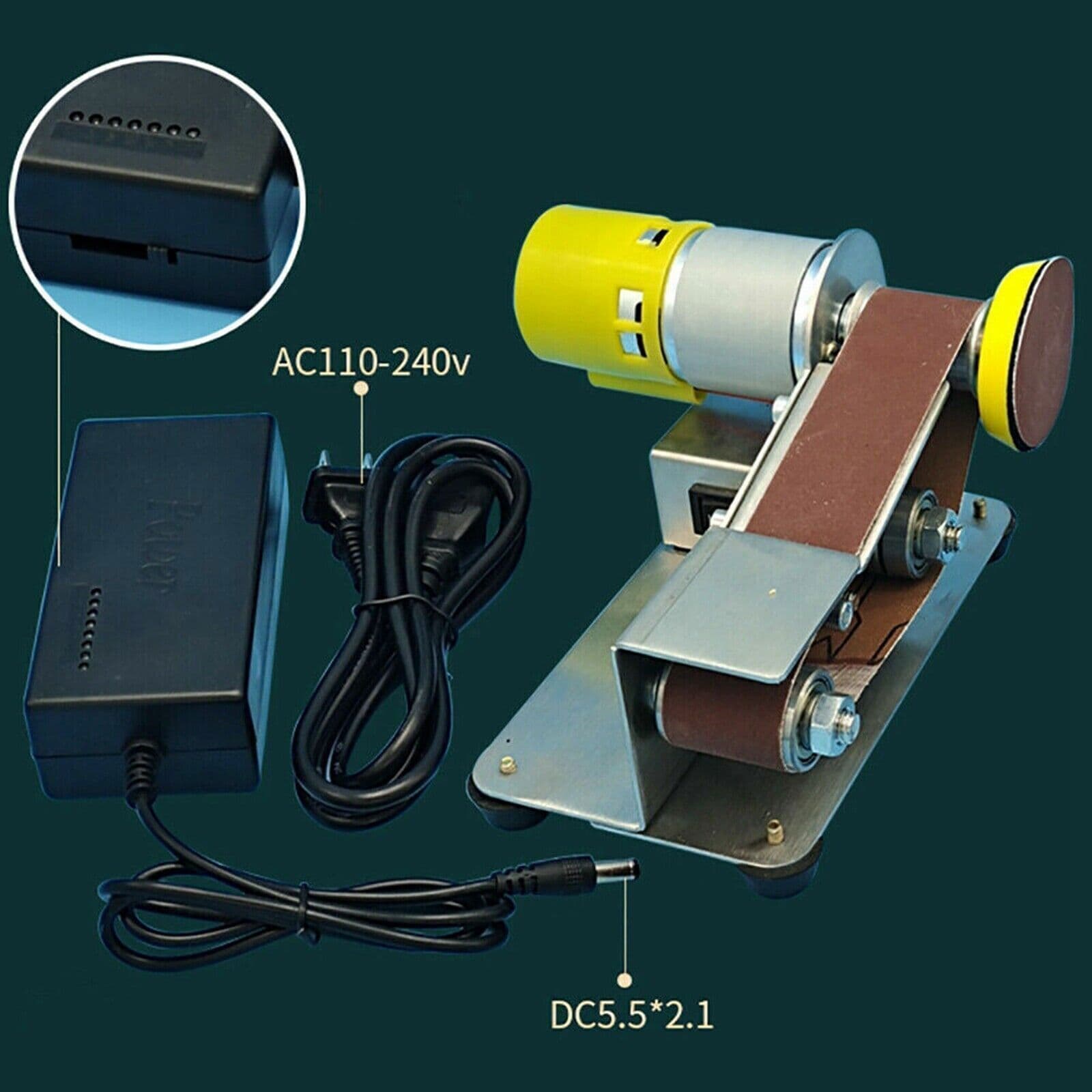 Mini DIY Electric Grinder Belt Sander Polishing Grinding Knife Sharpener Machine 4