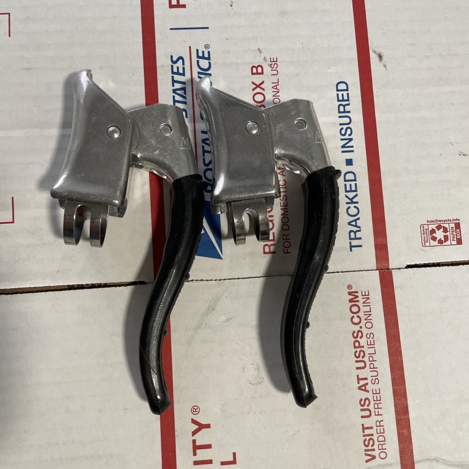NOS Vintage Mafac Brake Levers Drop Bar black covers 70s 60s 2