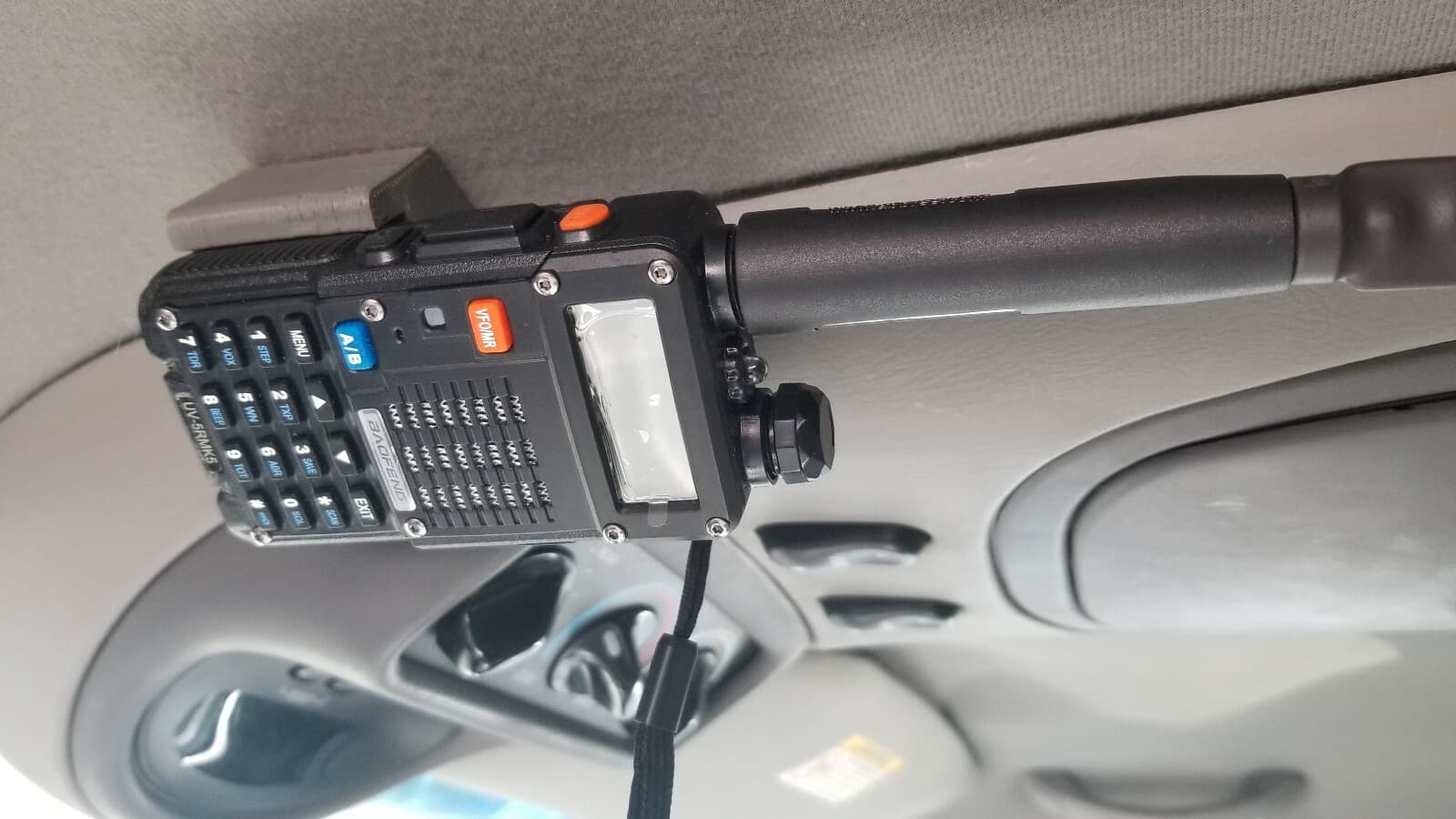Baofeng UV5R Truck Overhead Console Mounting Bracket No Drilling Needed!!! 4