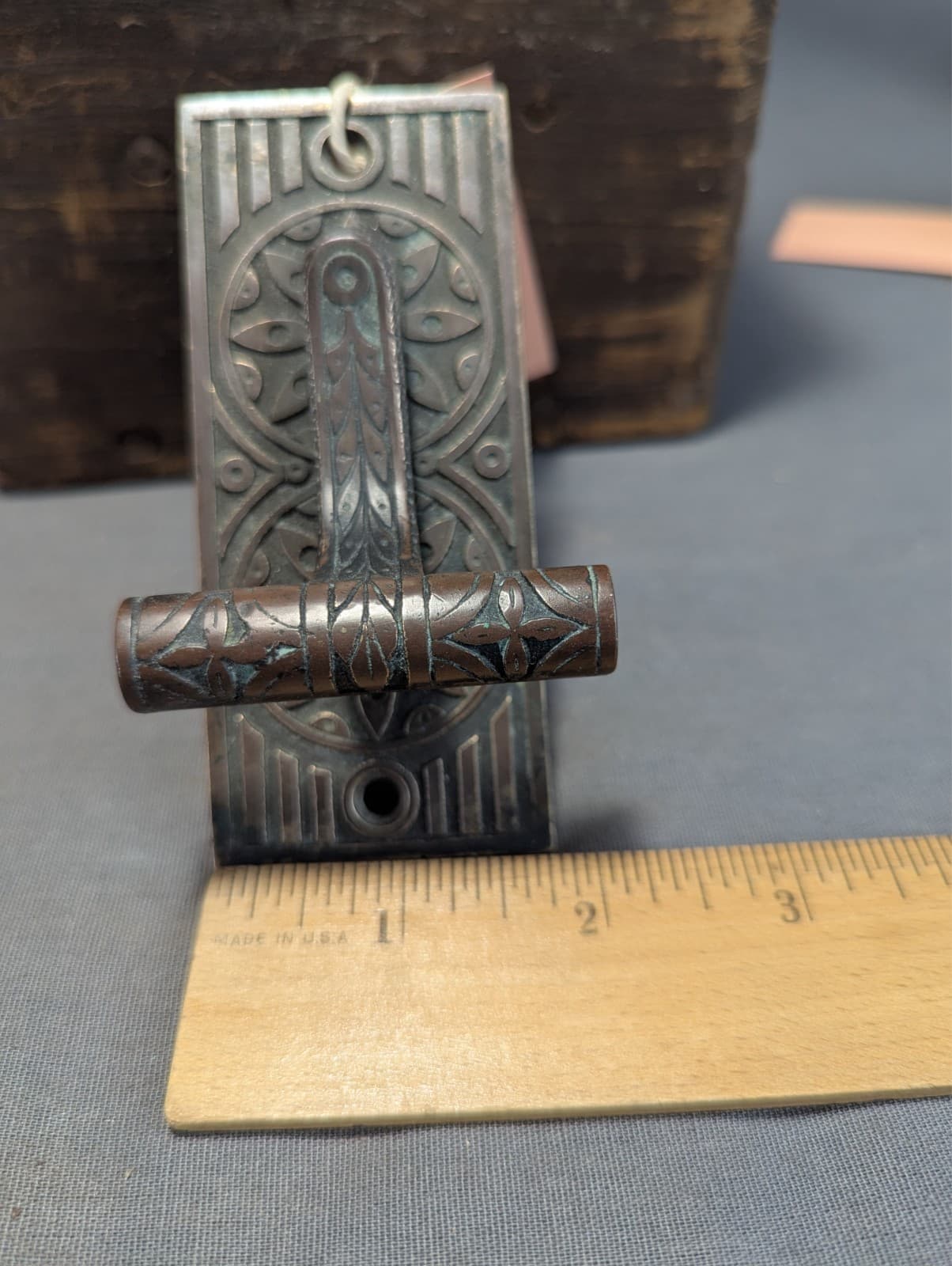 Antique Cast Bronze Door Bell Lever Eastlake Victorian 4 1/2"Tall 3