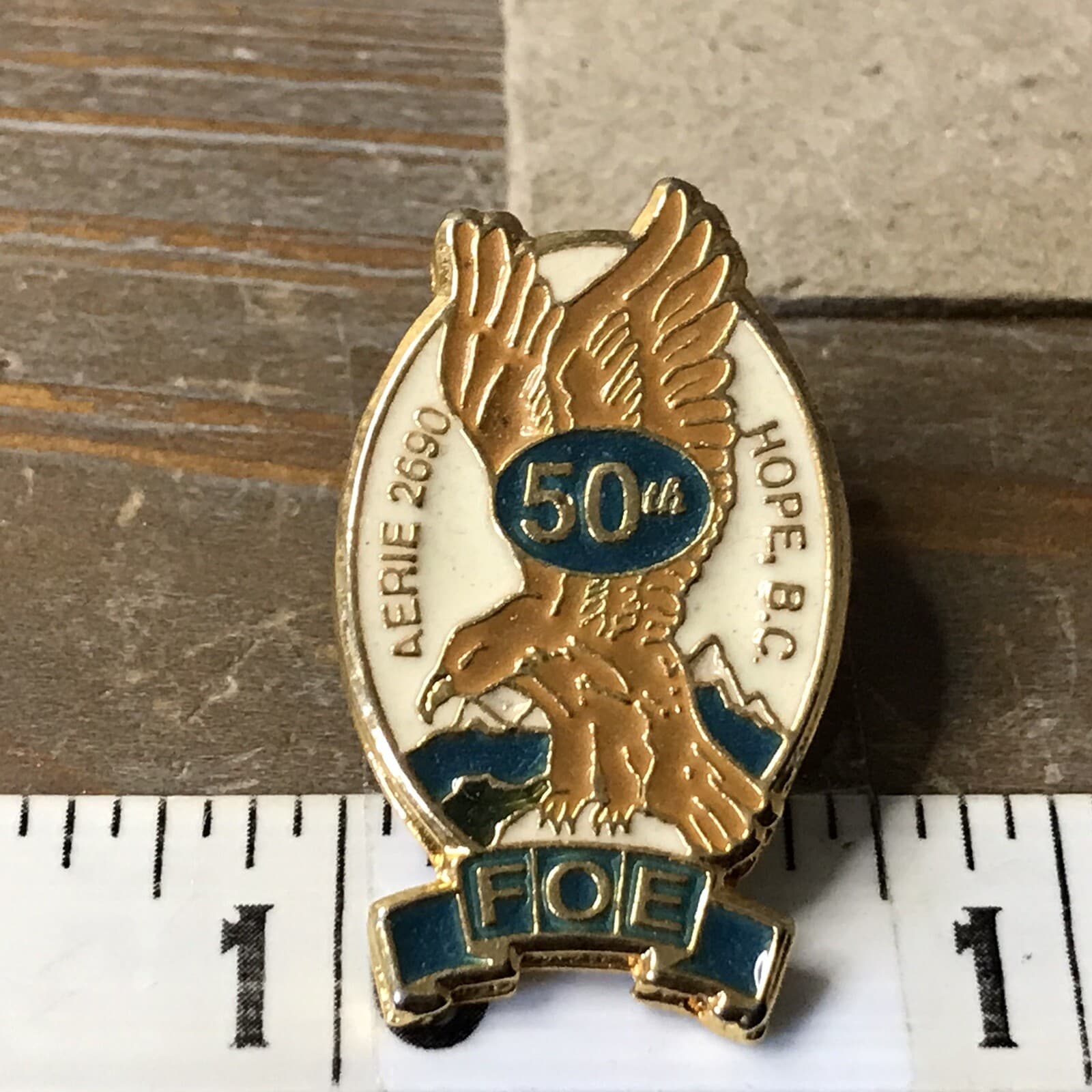 Fraternal order of Eagles Aerie 2690 hope BC 50th lapel pin ~SE1~ 2