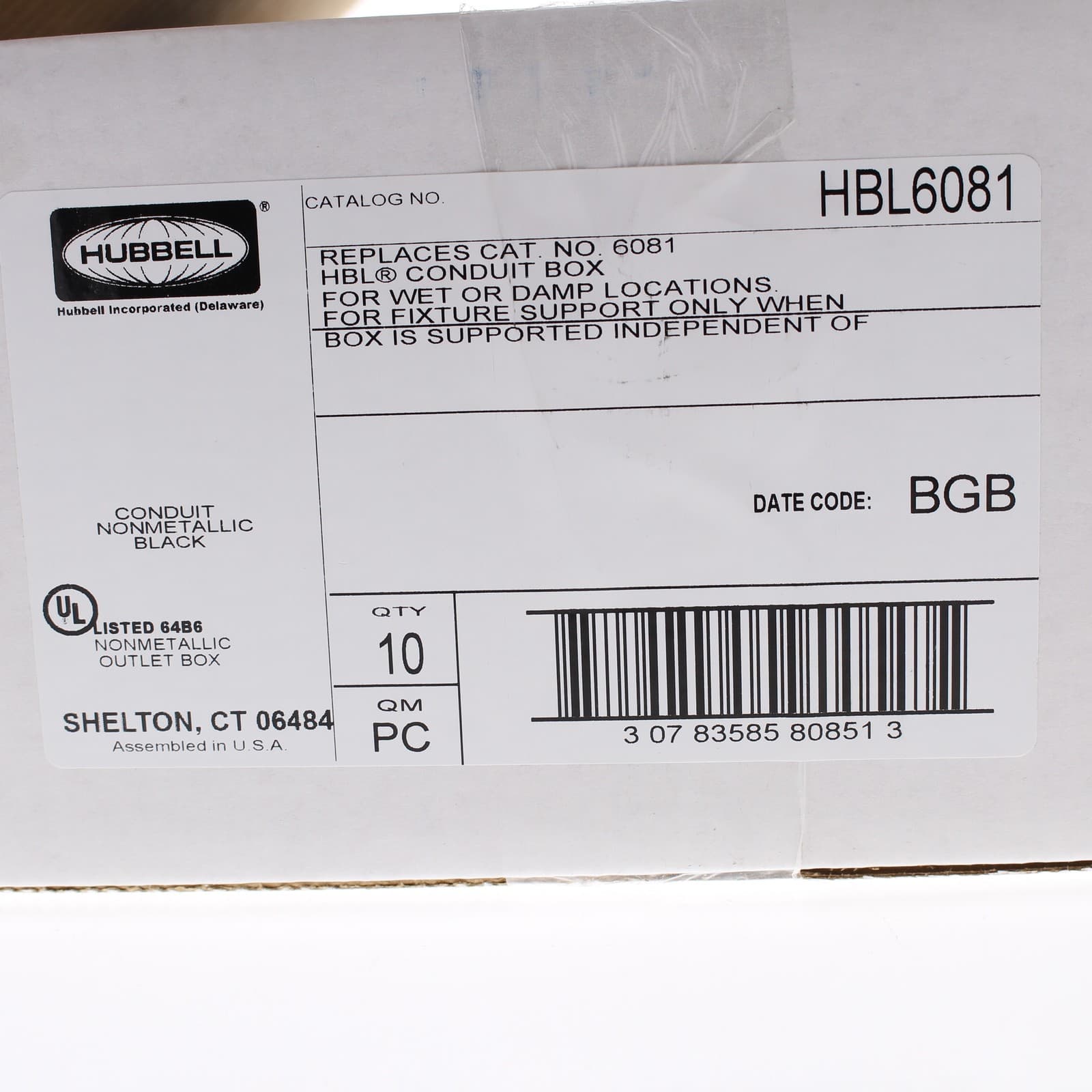 10 Hubbell Marine 4" Round Black Non-metallic Dockside Junction Boxes HBL6081 5
