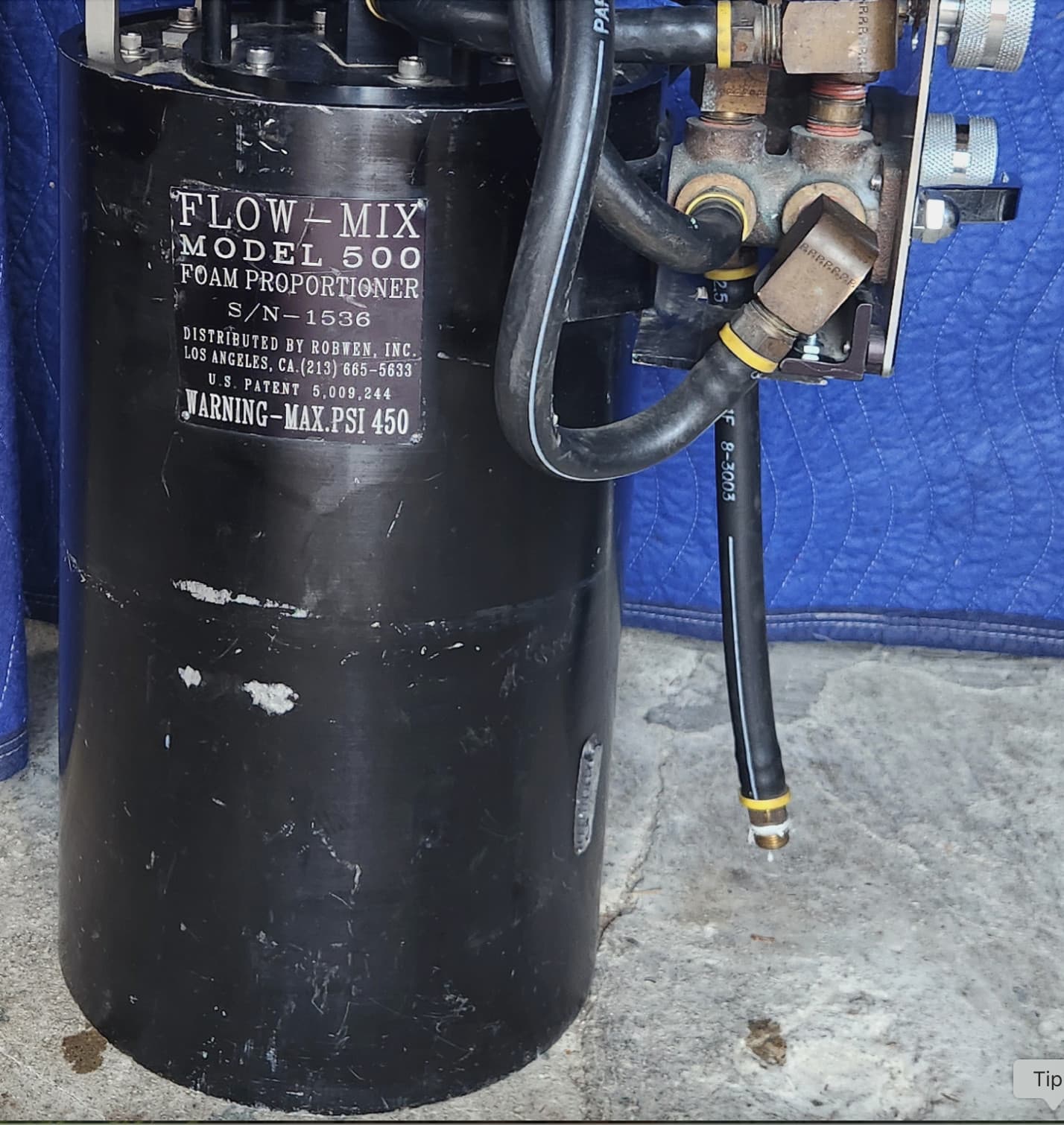 Robwen Flow-Mix 500 portable firefighting inline foam proportioner, Incomplete 3