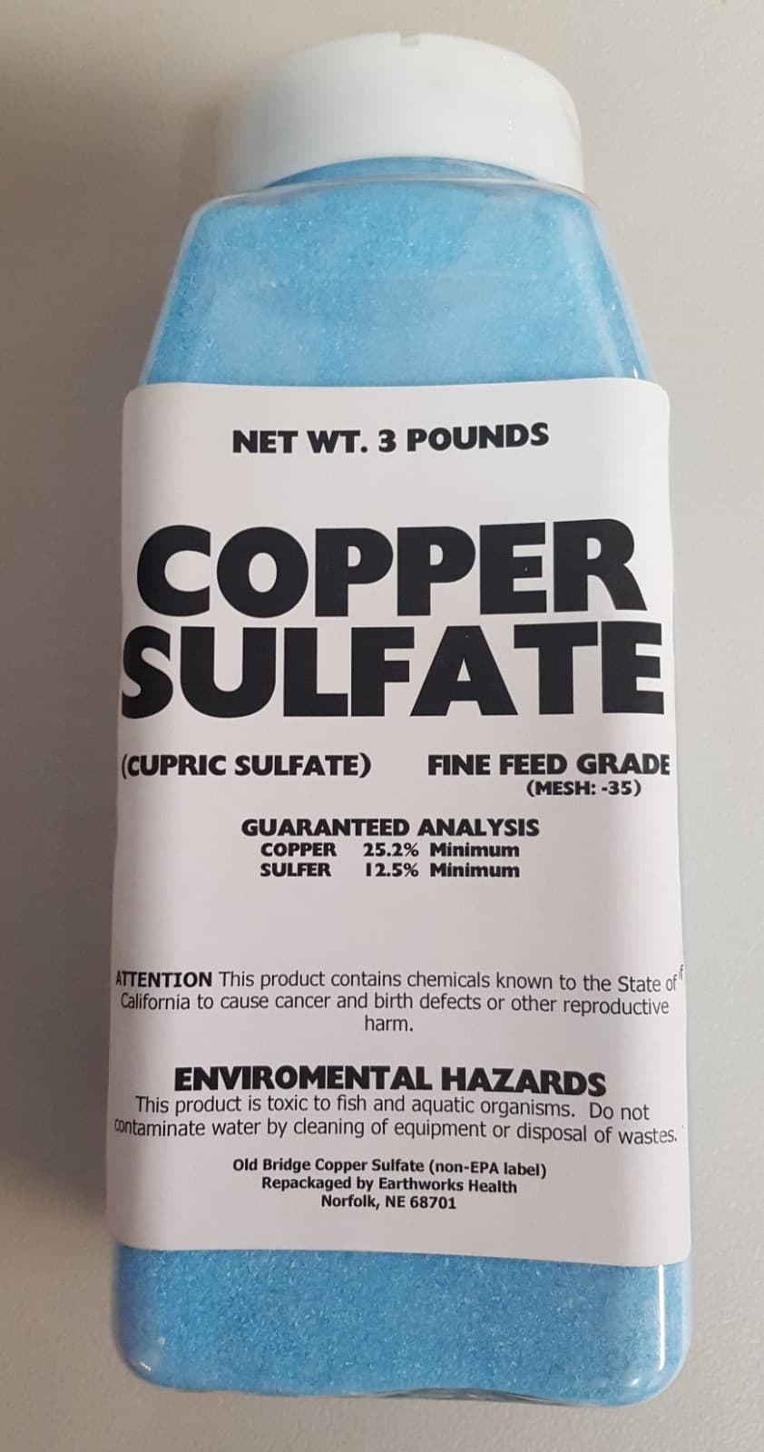 Copper Sulfate Crystals 3lb (FINE CRYSTAL) 2