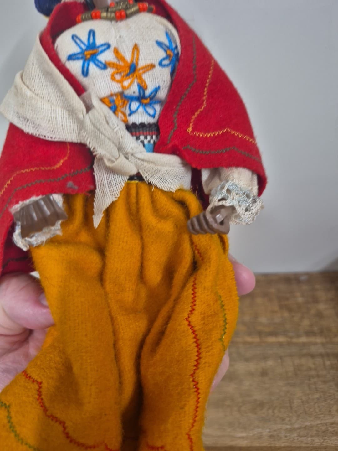 Vintage ECUADOR OLGA FISCH Costume Doll Woman  10". 4