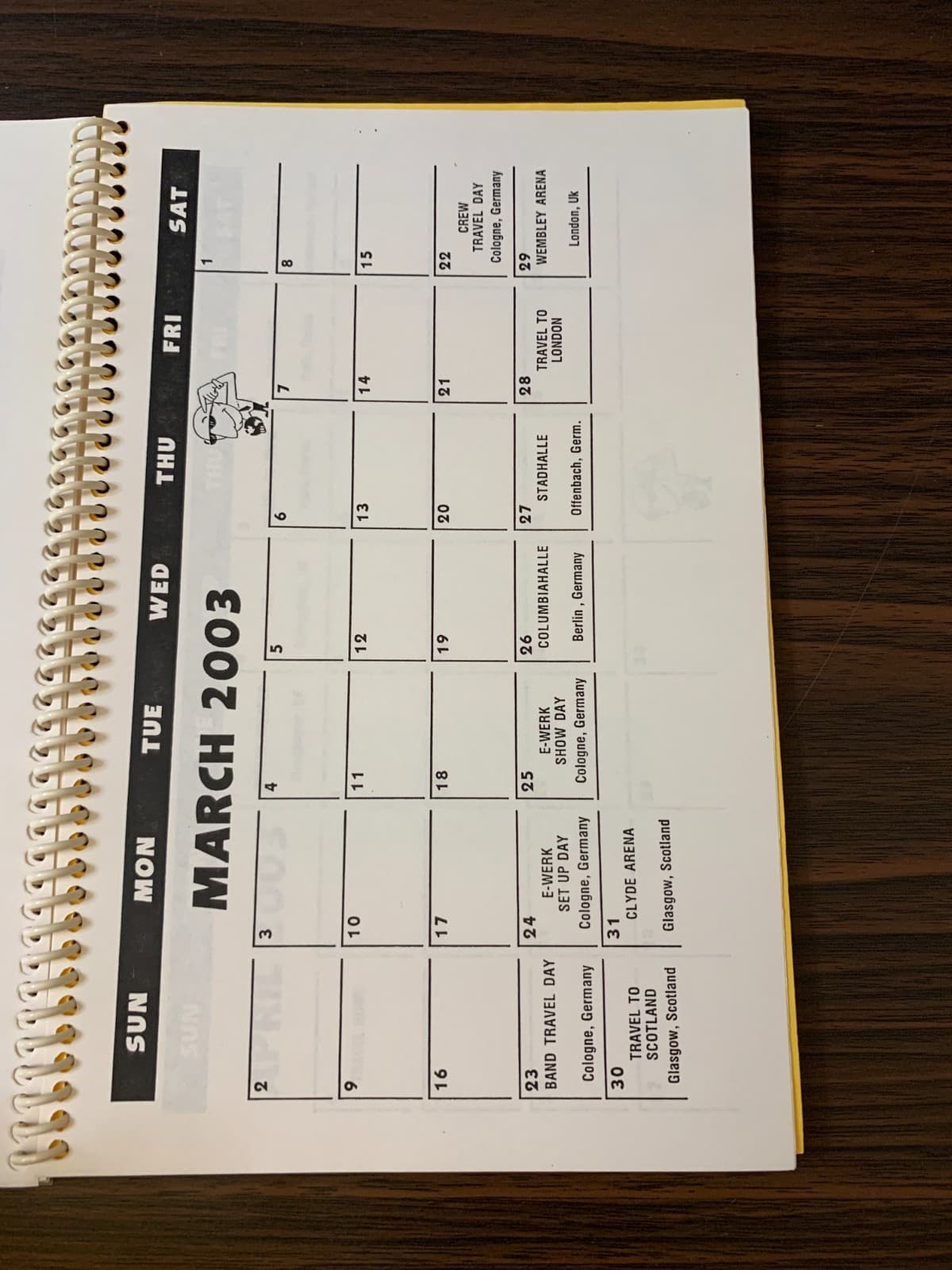 Rare Vintage 2003 Europe Matchbox 20 Band Artist Crew Only Itinerary Tour Book 4