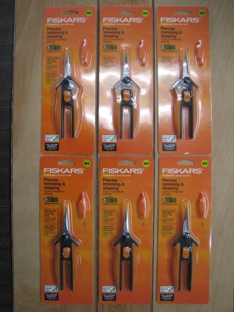 6 - FISKARS MICRO-TIP PRUNING SNIP W/ SHEATH FOR FLOWERS, PLANTS, ETC.