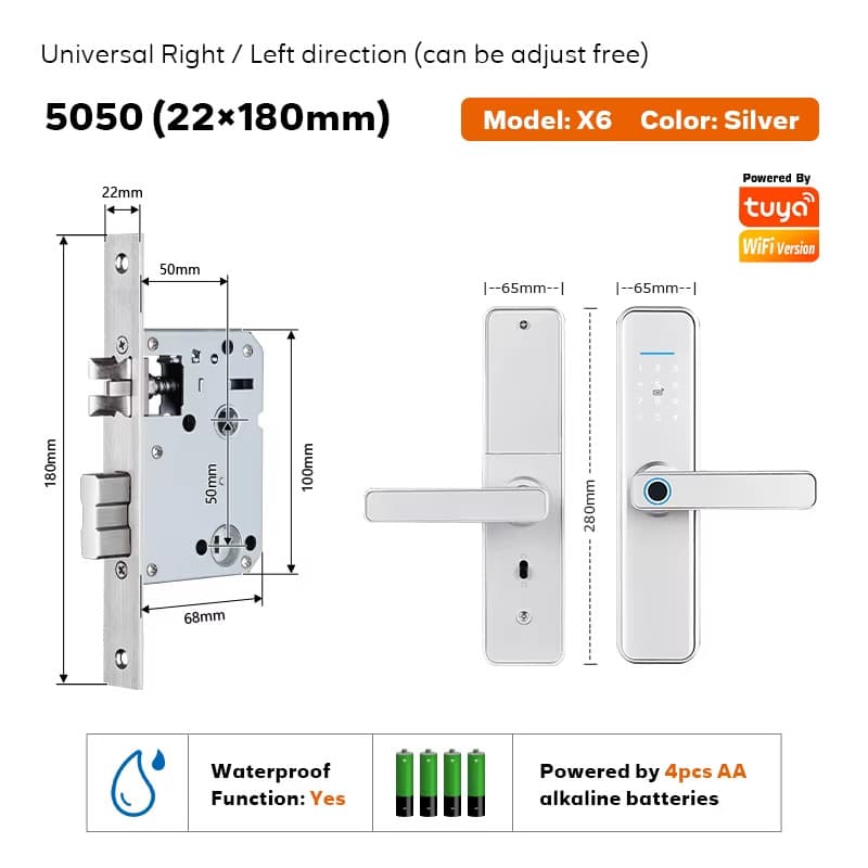 Waterproof cerradura intelige Tuya Biometric Fingerprint Security Intelligent Sm