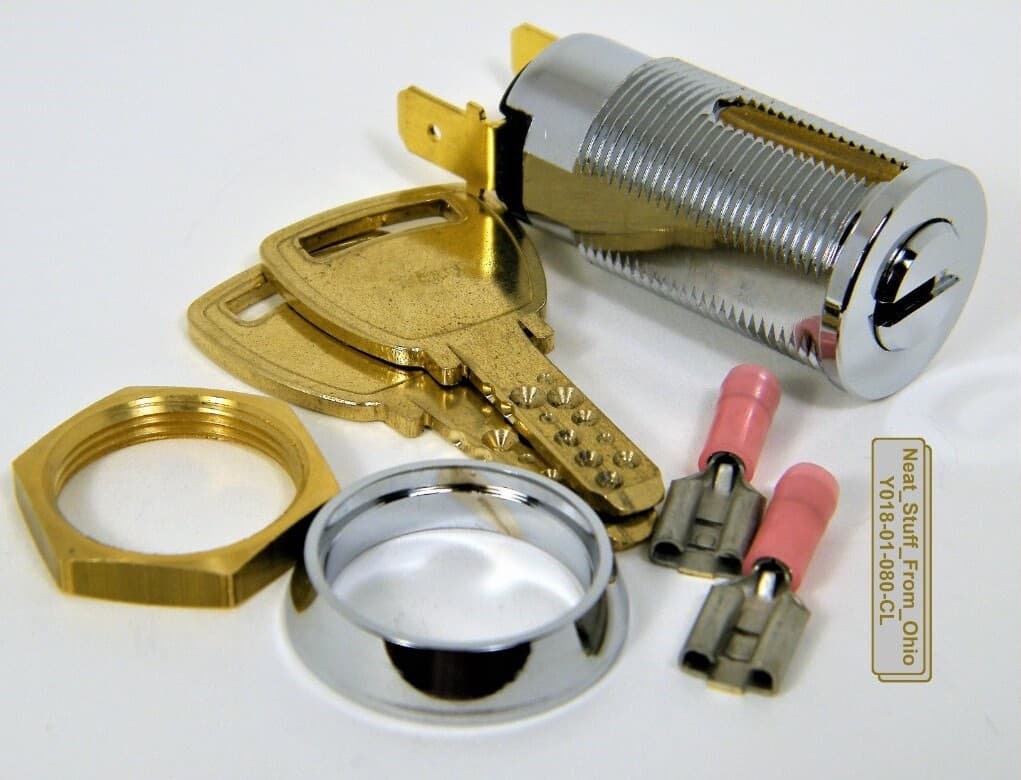 ALARM KEY SWITCH, HIGHER-SECURITY DIMPLE KEY SWITCH, MOMENTARY, SPST 4AMP@125 2