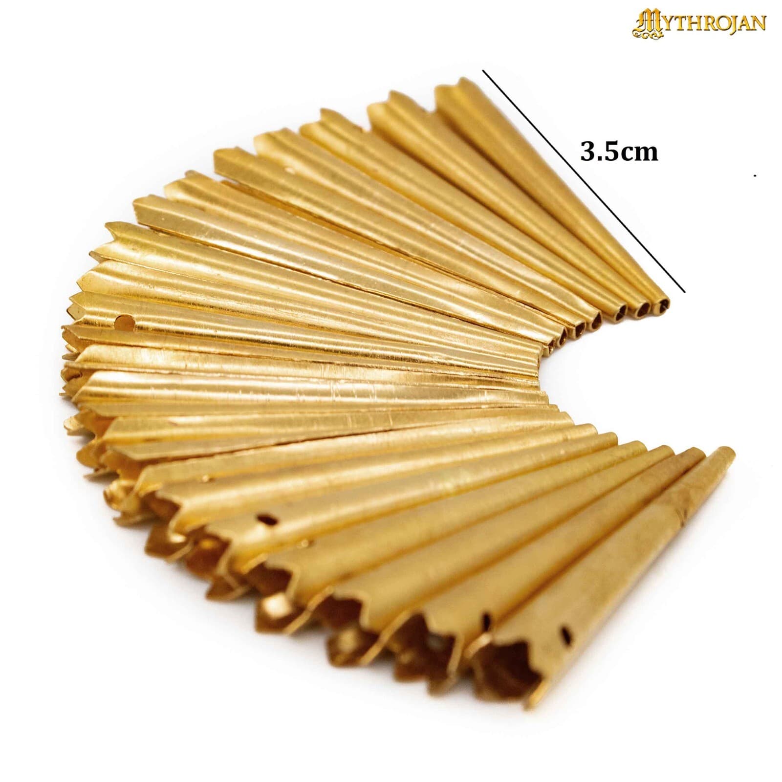 Brass Aiglets Medieval Viking Pure Solid Brass Chapes For Lacing Ends Set of 20 2