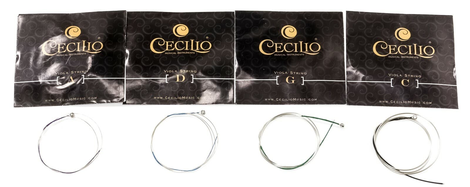 2 Pack Cecilio Musical Instruments 4/4 Viola Strings A, D, G, and C 15 - 16.5 In 4