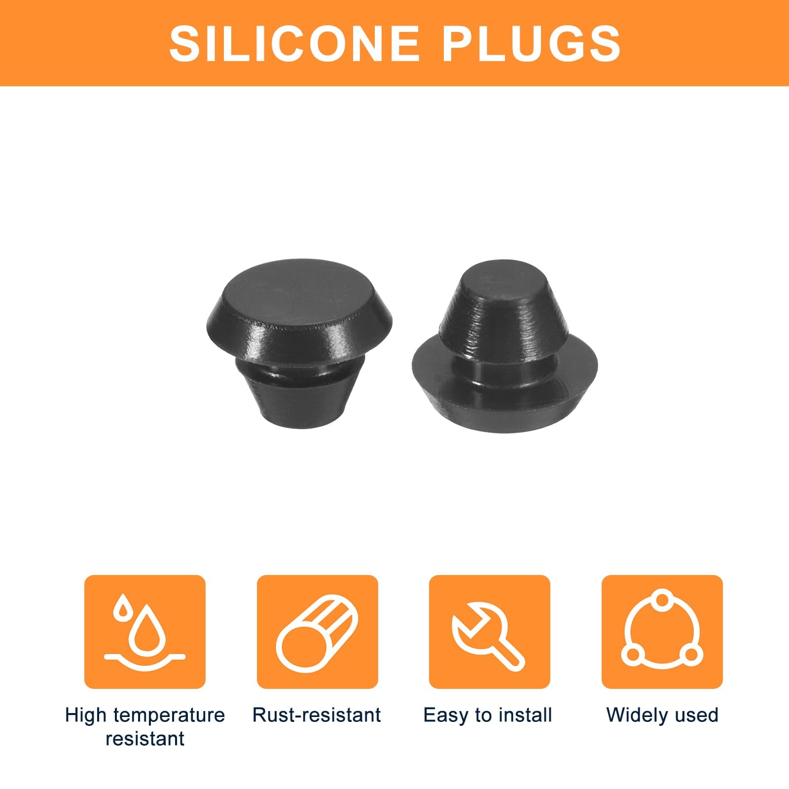 25Pcs Silicone Plugs Rubber Round Hole Plugs for 5-5.5mm Hole Black 4