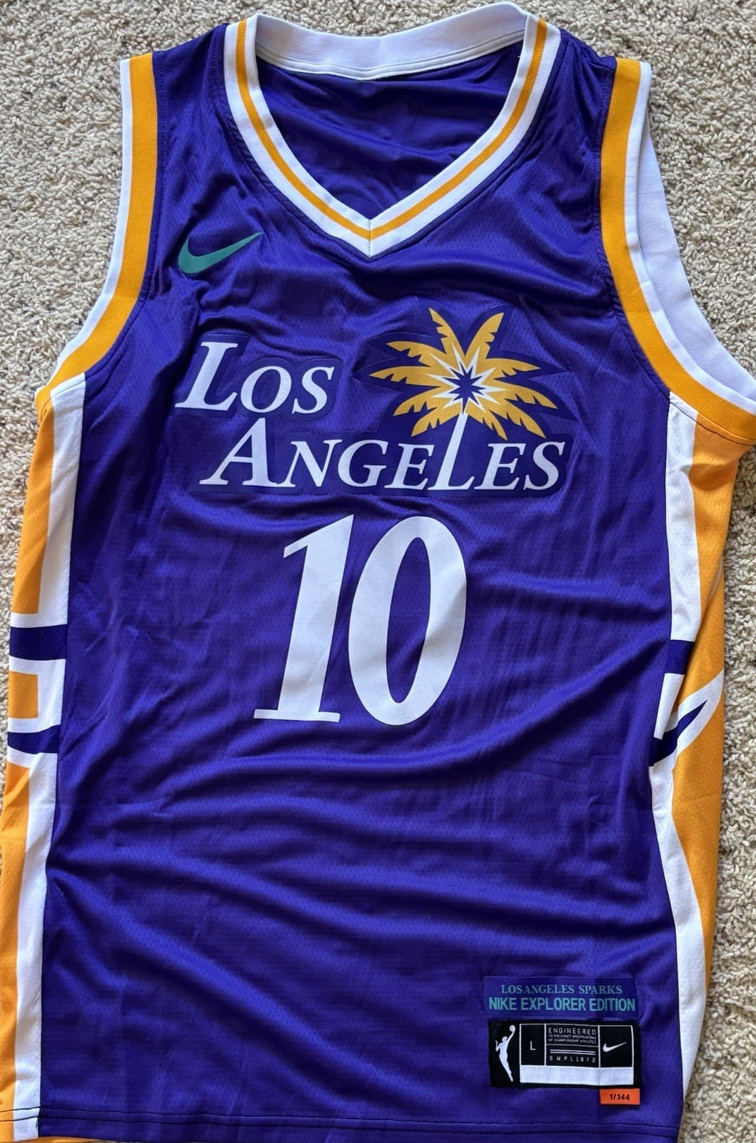 Kelsey Plum Signed Los Angeles Sparks WNBA Jersey BAS COA Beckett Autograph Aces 2