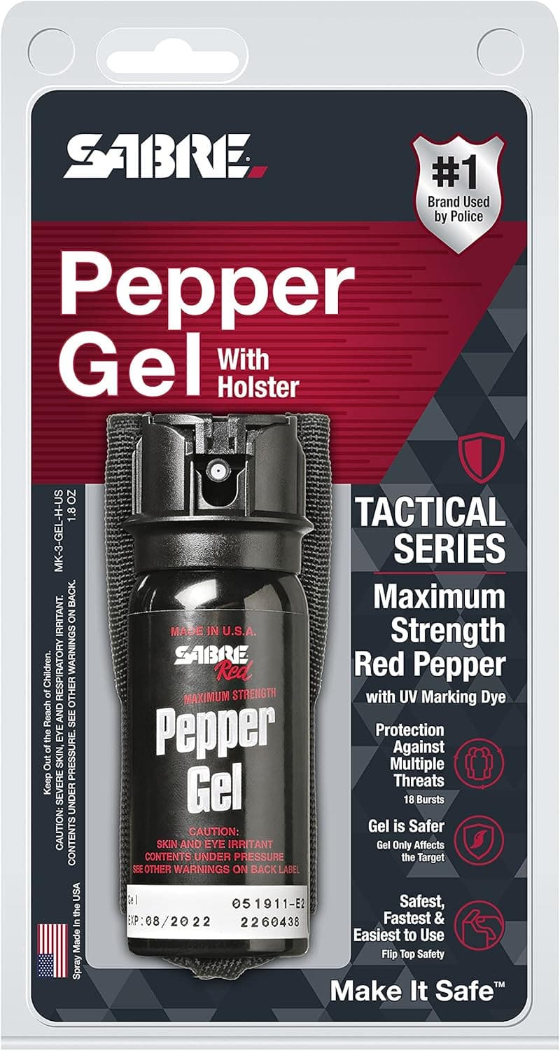 Tactical Pepper Gel With Belt Holster For Easy Carry, Maximum Strength OC Spray 6