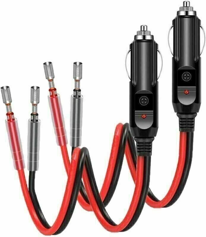 2 Pack 12V Fused LED Light Cigarette Lighter Male Plug Replacement with Leads 2