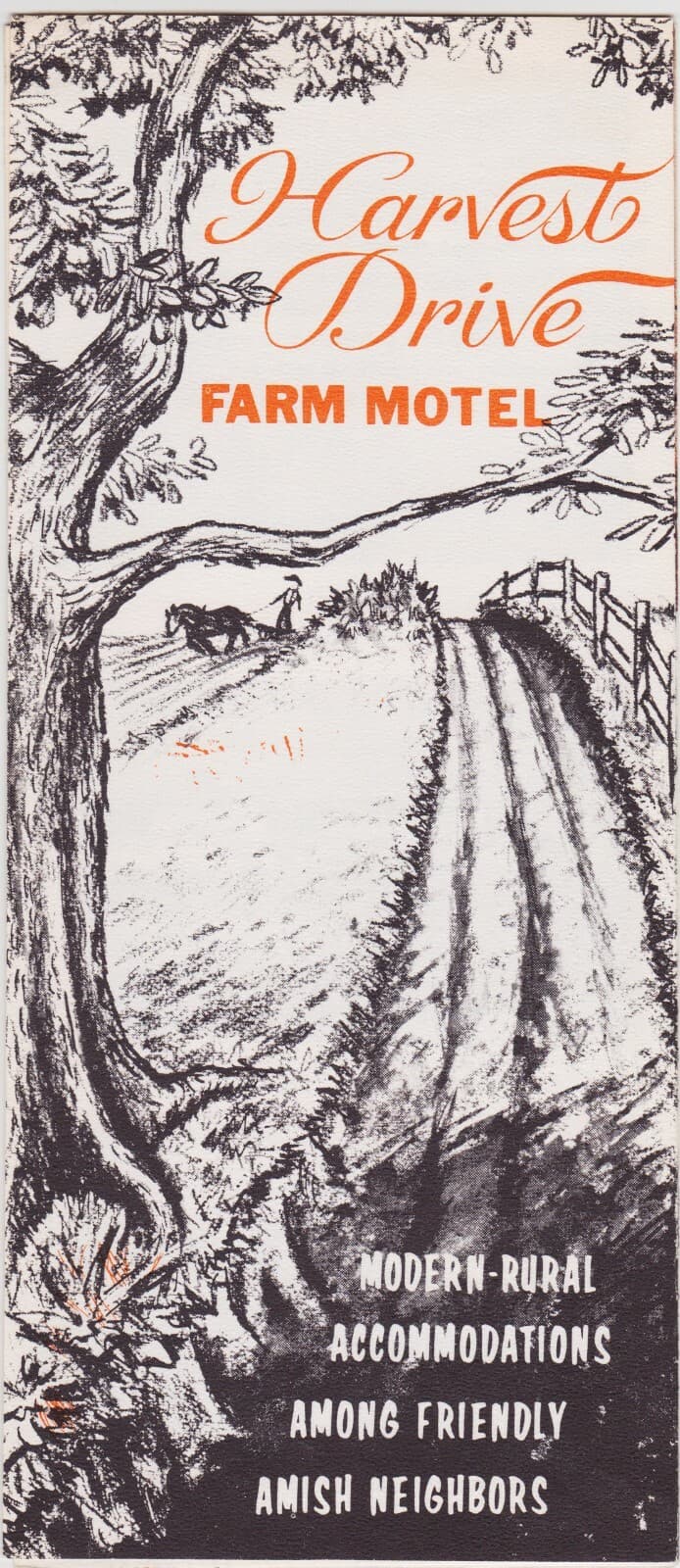 c1970 Harvest Drive Farm Motel Gordonville Pennsylvania Brochure