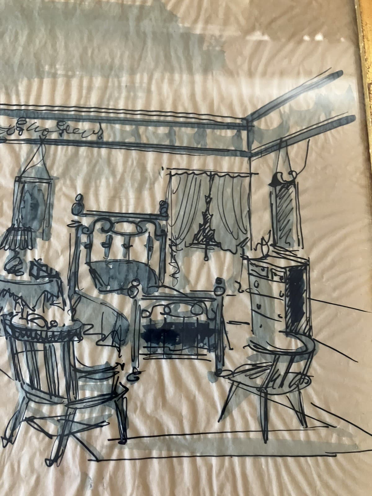 Original Early Television Set Design Art “Seulke’s House” 1950’s 5