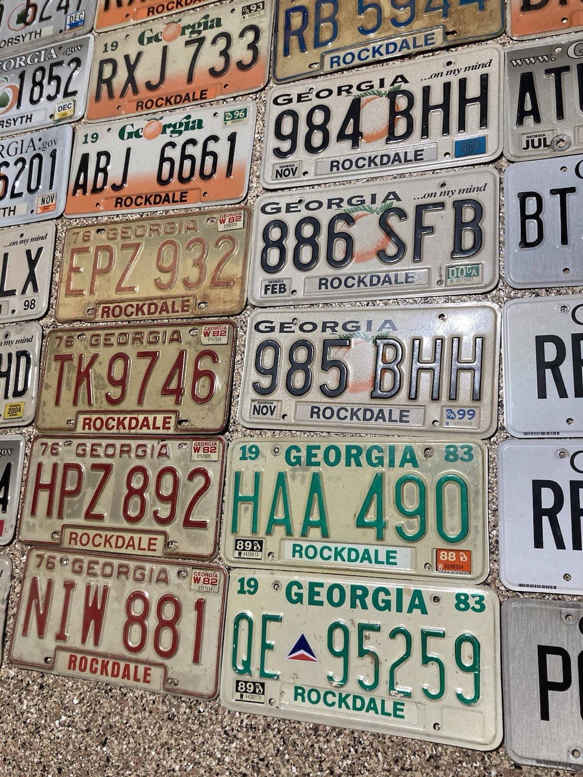 LOT (40) Georgia License Plates Peach GA Expired Craft Collect 70s 80s 90s 2000s 5