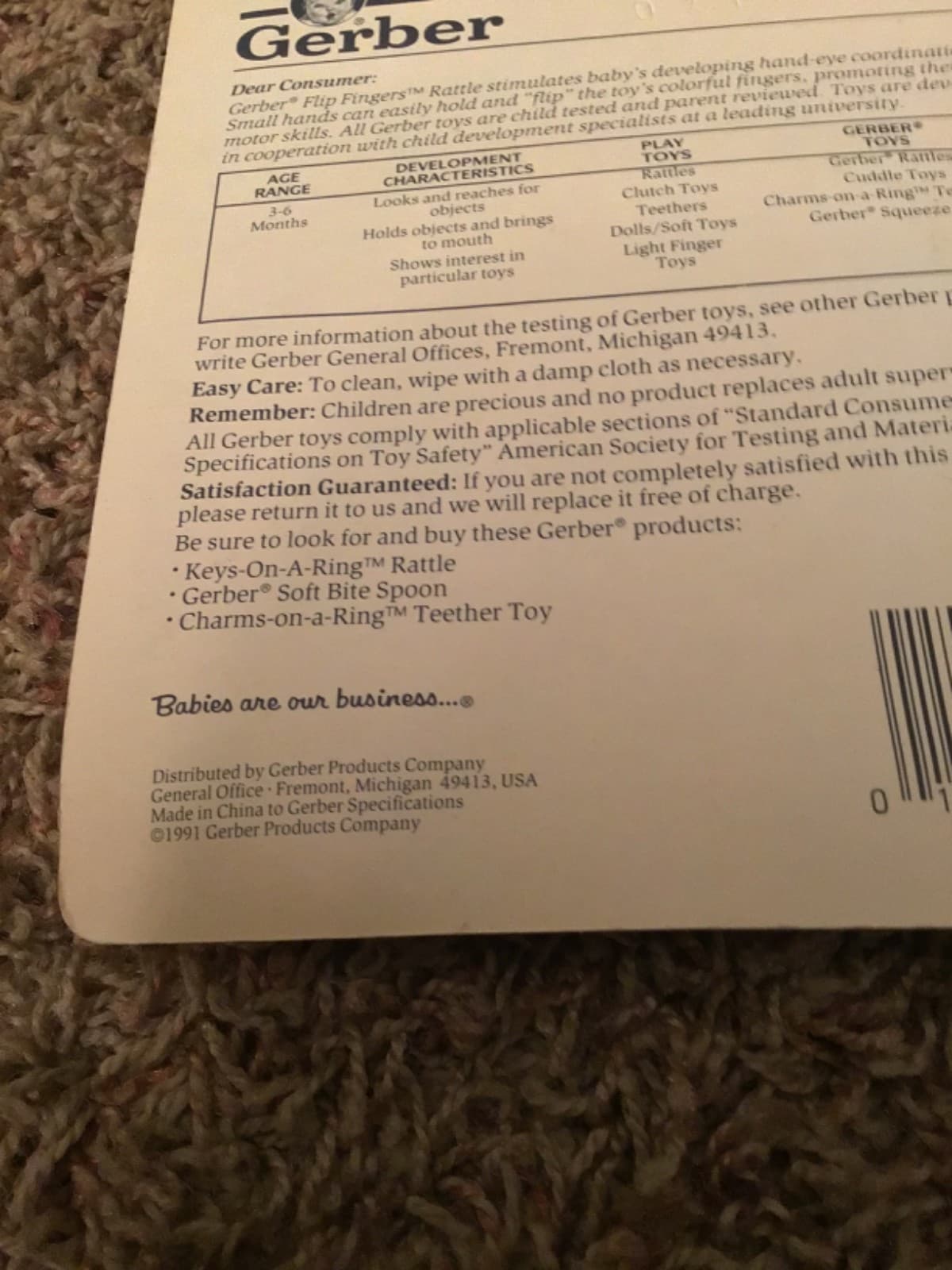 Vintage 1991 Gerber Flip Fingers Rattle Baby Toy 4