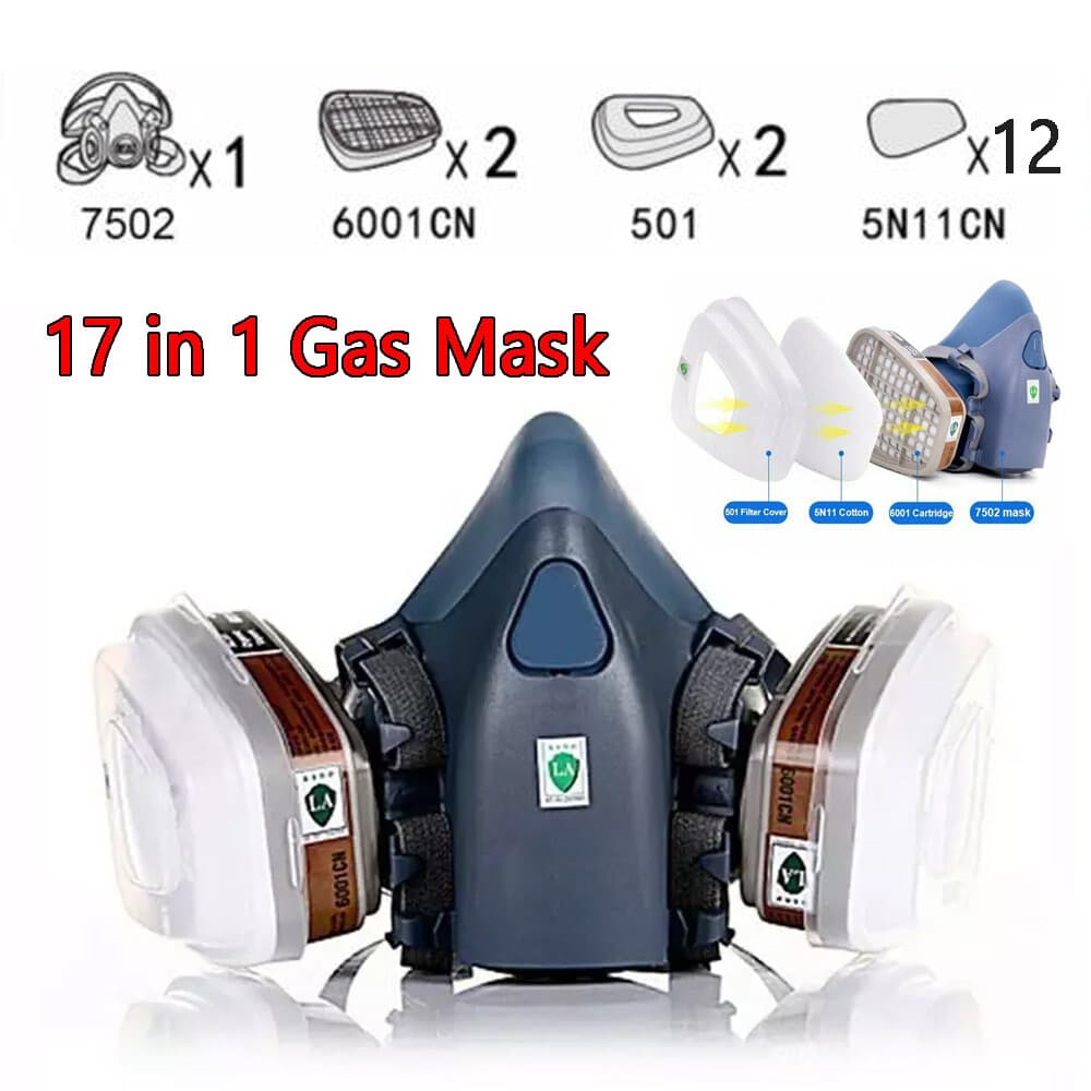 3M Reusable Respirator Half Facepiece 7502 For Chemical Handling, Painting, Med