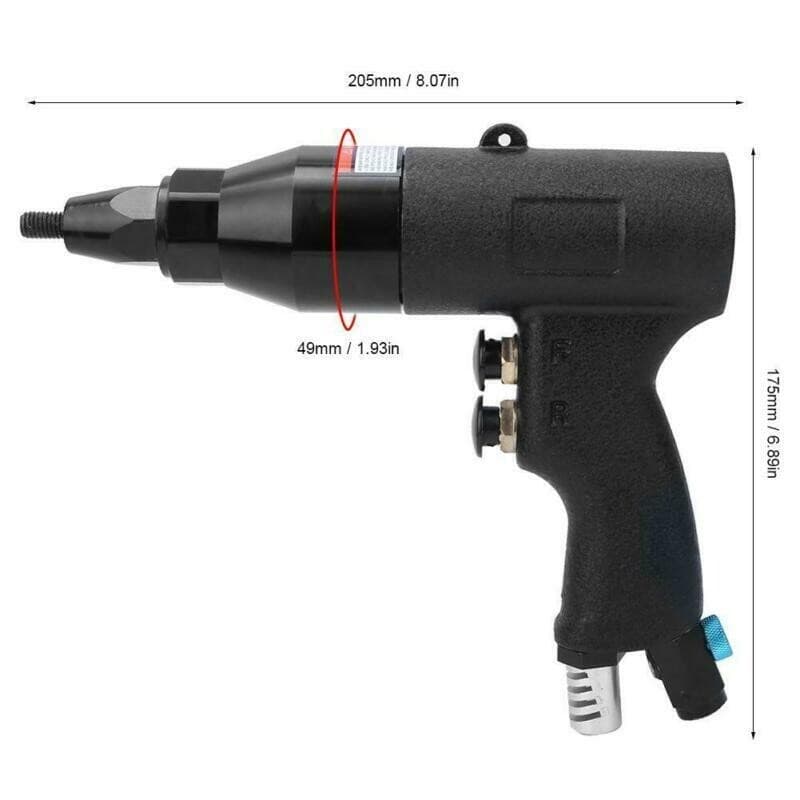 Pneumatic Rivet Nut Gun Rivnut Setting Gun Riveter Air Riveting Tool M6-M8 1/4'' 2