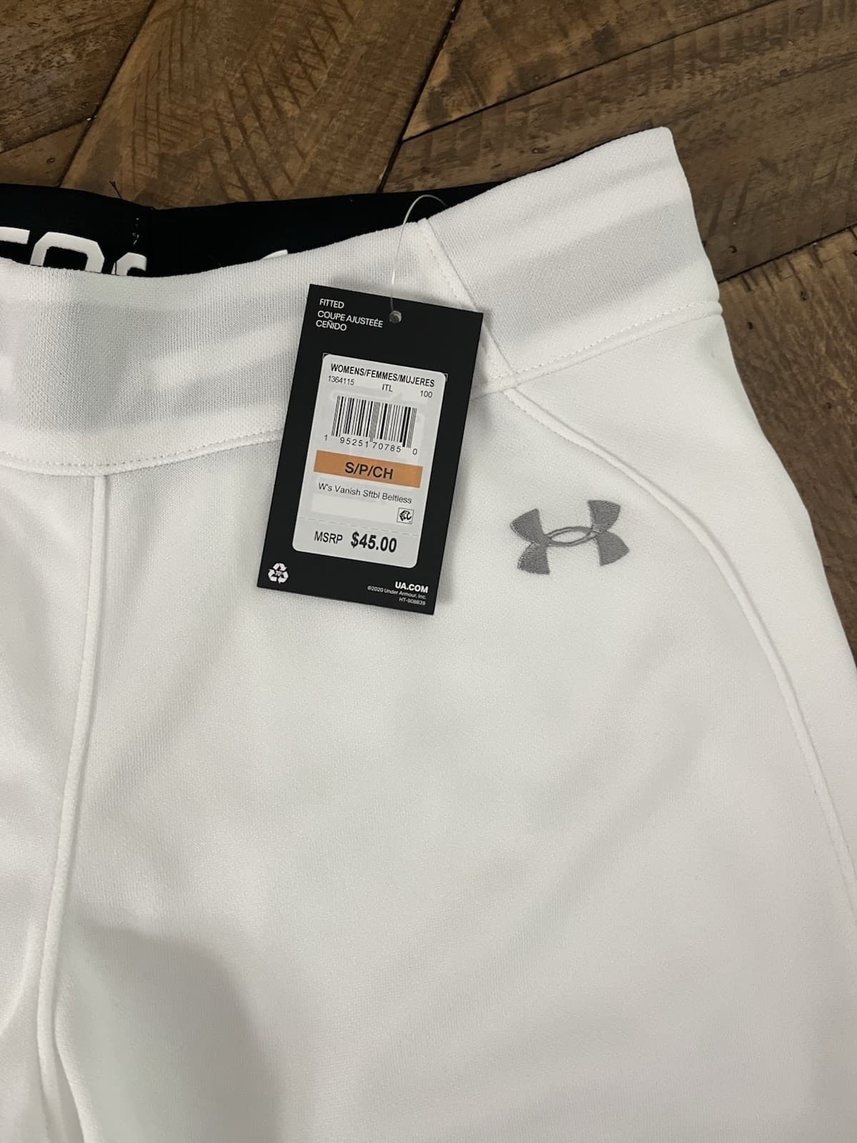 New Under Armour Women’s White Softball Pants Size Small (No Belt)Drawstring 075 2
