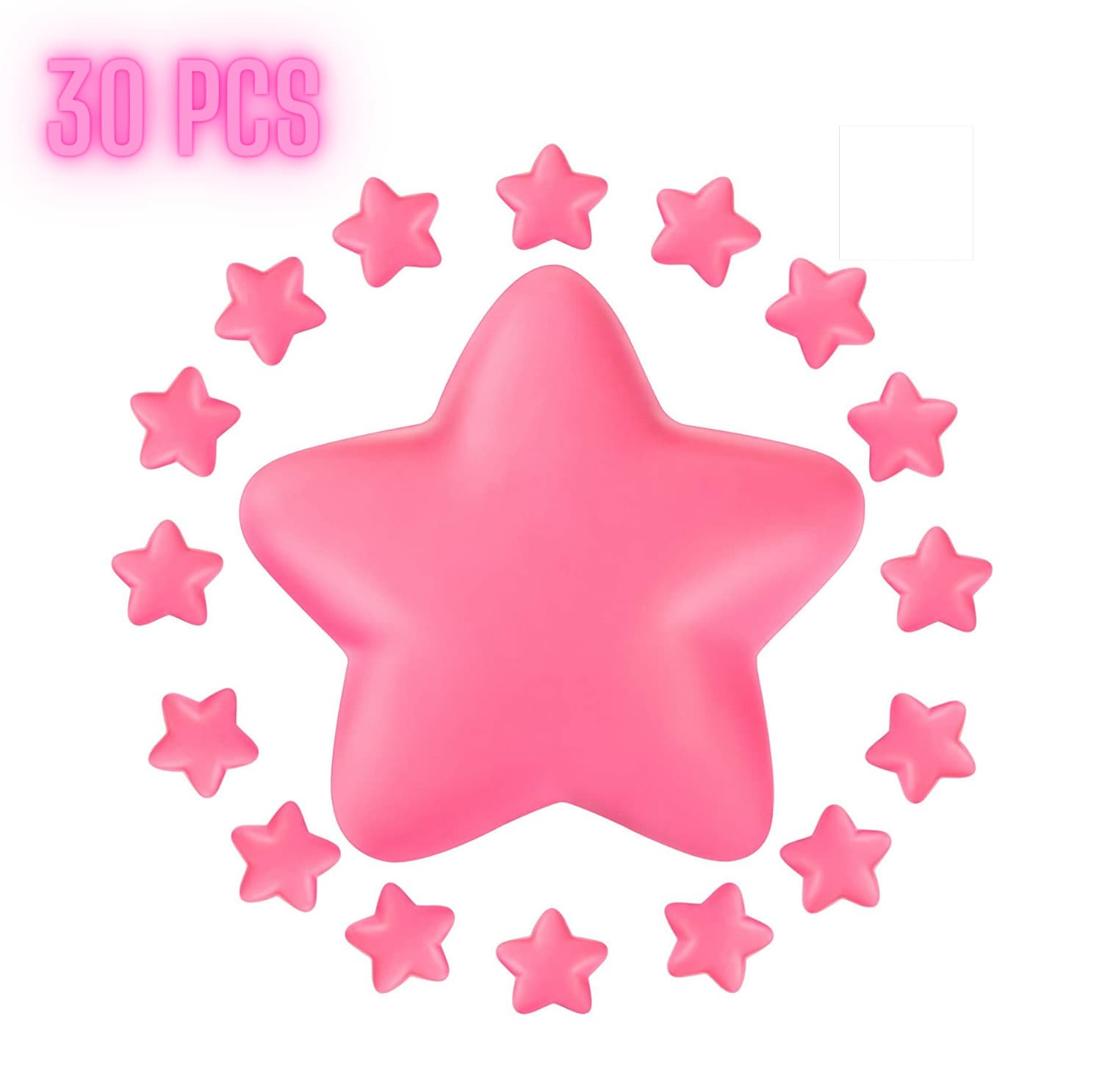 30 PCS Pink Star Gift Box Filler Stress Relief Star for Party Prize Ceremony
