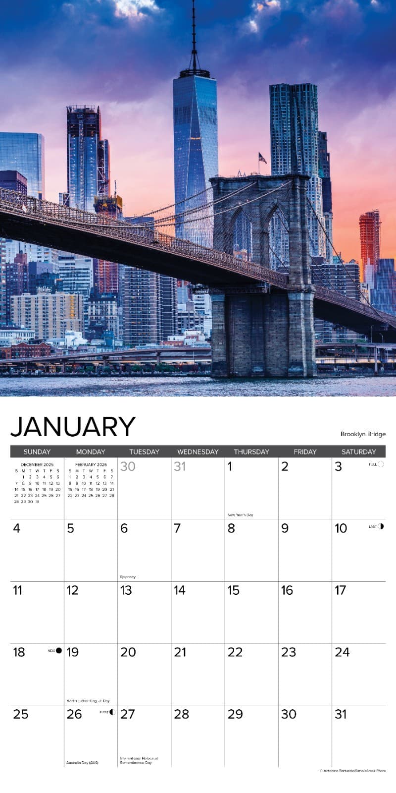 New York City 2026 12" x 12" Wall Calendar (free shipping) 3