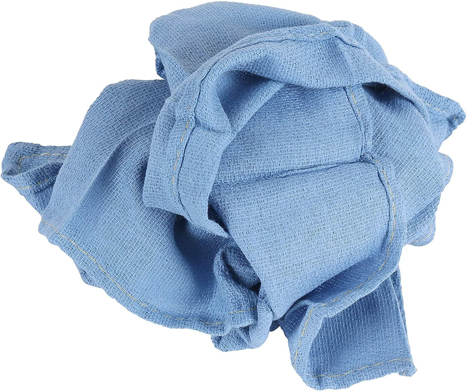 Bag of 50 Huck Cleaning Towels - 14 x 24 Cotton Reusable Blue Drying Cloth Rags 3