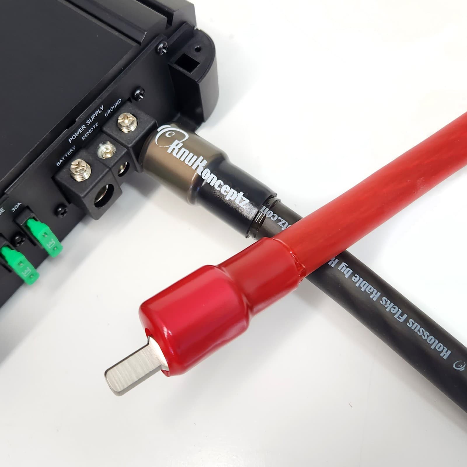 KnuKonceptz Set Screw Power / Ground 0 to 4 Gauge Wire Amp Input Reducer Pair 2