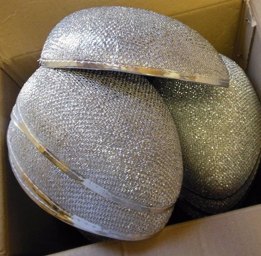 Lot of 6 Silver Lurex teardrop hats w/felt base Dance Theatrical Use Glamour hat 2