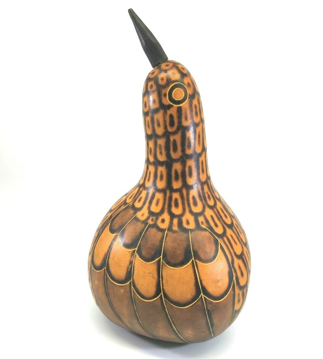 Carved Gourd Carved Rattle Shaker Bird 11 in. Tall 2