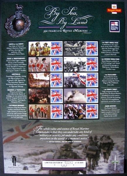 CS24 2014 Royal Marines smiler sheet with 10 x 1st, fine MNH.