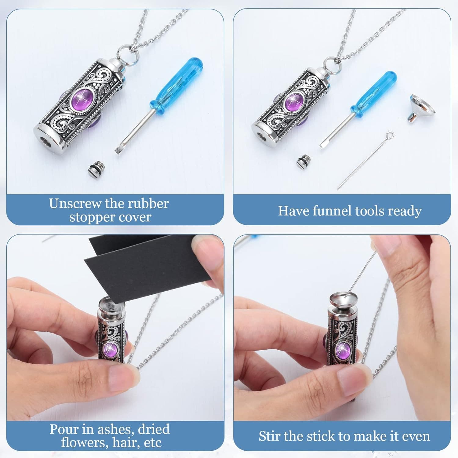 3 Pcs Urn Necklaces for Ashes Cremation Jewelry for Ashes Urn Pendant Necklace f 6