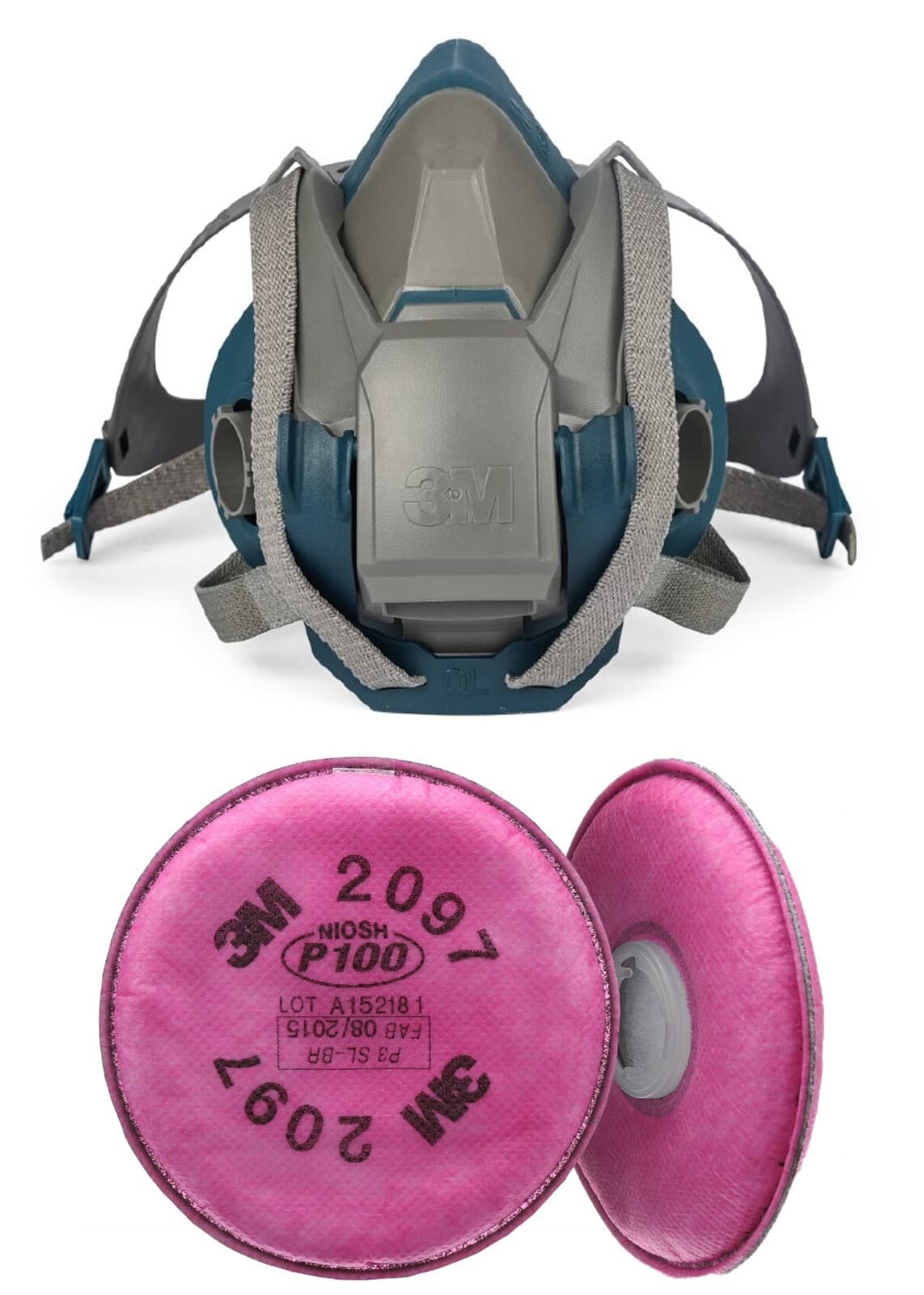 3M HALF FACE RESPIRATOR MASK CARTRIDGE FILTER WELDING CONSTRUCTION DUST PAINTING