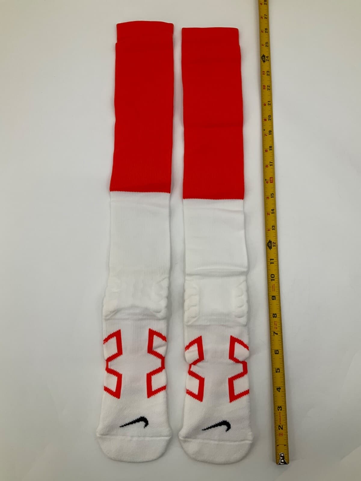 MIAMI DOLPHINS TEAM ISSUED NIKE WHITE/ORANGE GAME SOCKS SIZE: LG-T  BRAND NEW 3