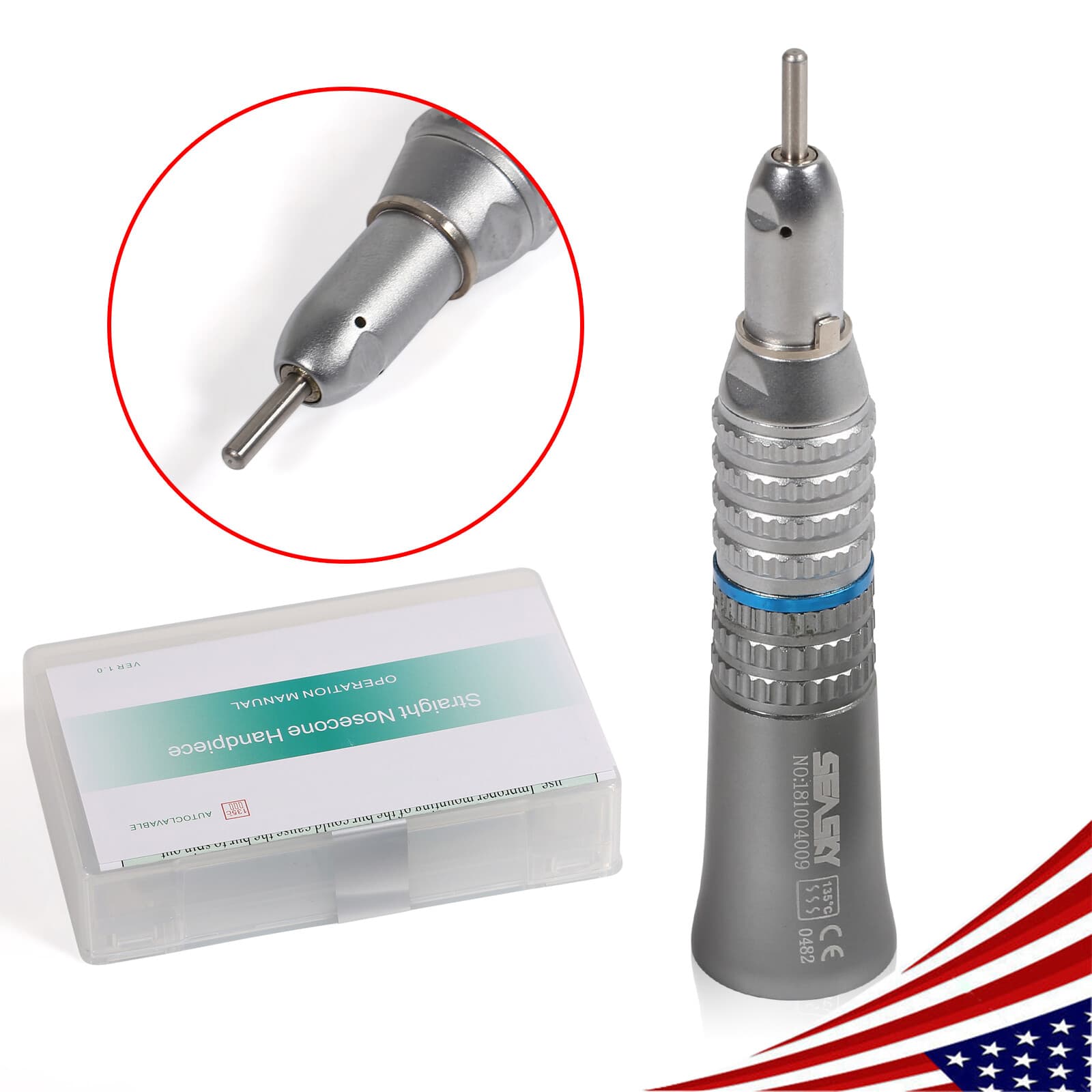NSK Style Dental Slow Low Speed Straight Handpiece Nose Cone E-type  5