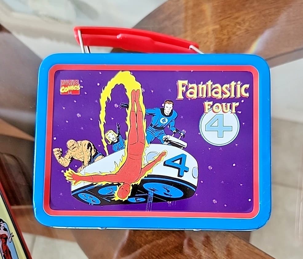 Three Mini  Metal Lunch Boxes Fantastic Four, Teddy Grahams, Alley Oop Free Ship 4