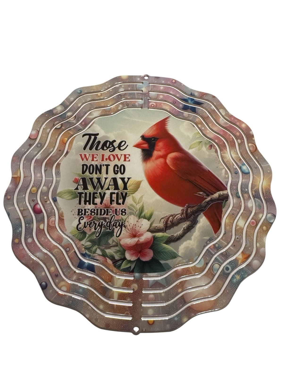 Cardinal Birds 8" Aluminum Wind Spinner Red