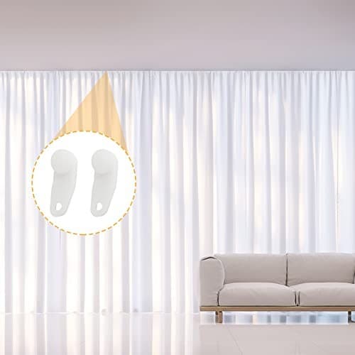  Traverse Rod Slides Curtain Replacement, 50 Pieces White Plastic Curtain 50pcs 2