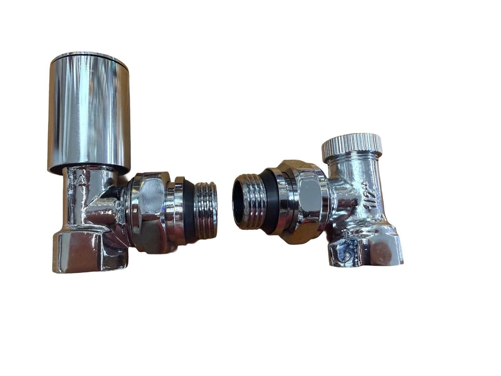 1/2" Angle Thermostatic Radiator Valve Set Chrome Plated