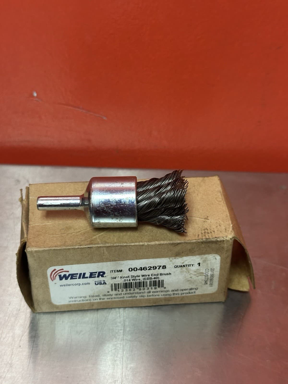WEILER 3/4" .014 Stainless Steel Knot Wire End Brush 3/4! (EBB-40) Free Shipping