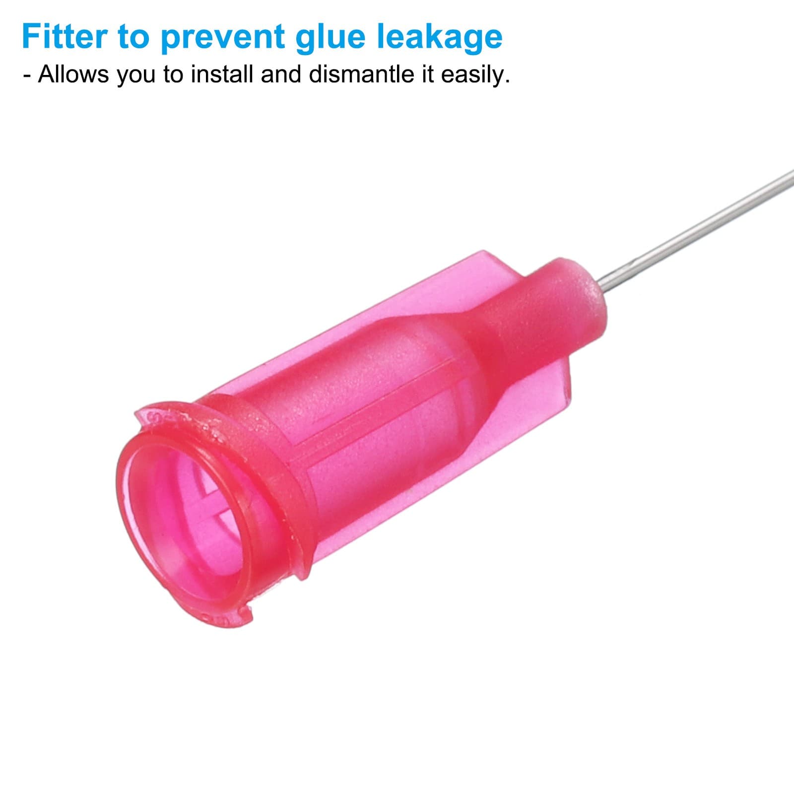 100Pcs 25Gax0.5" Dispensing Needle Tip Stainless Steel and Plastic Rose Red 4