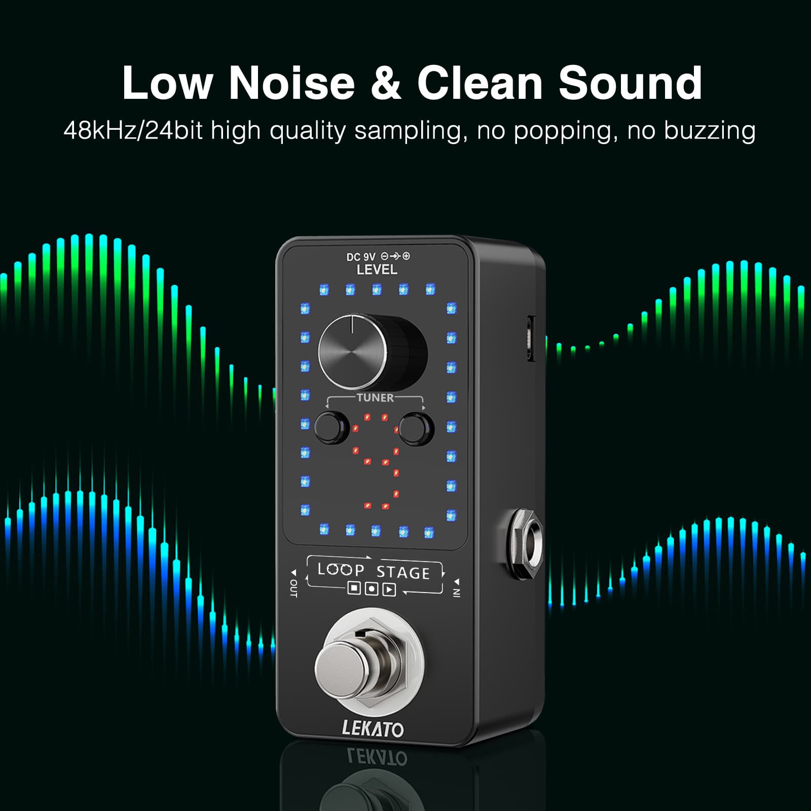 LEKATO Looper Guitar Effect Pedal 9 Loops 40 Min Record for Electric Bass Guitar 4