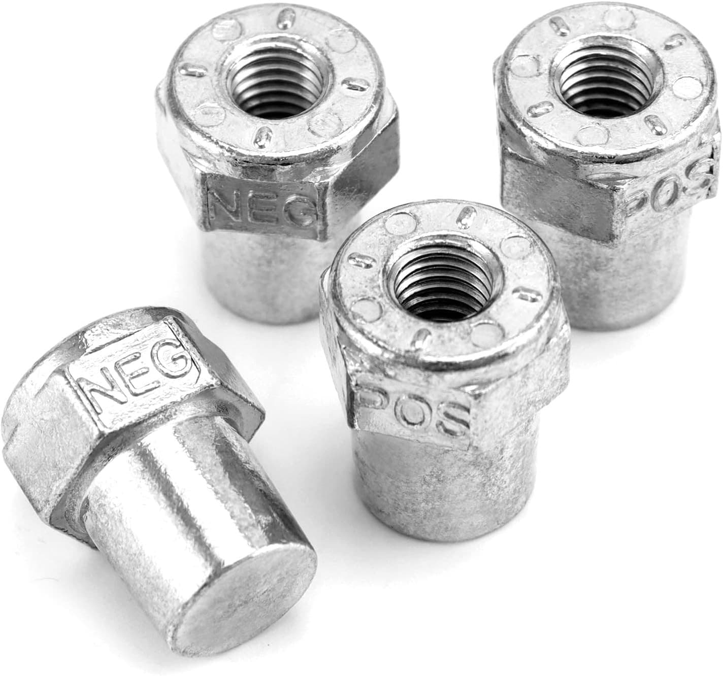 Car Positive Negative Battery Post Terminal, 4 Pair Zinc Alloy Battery Adapter, 4